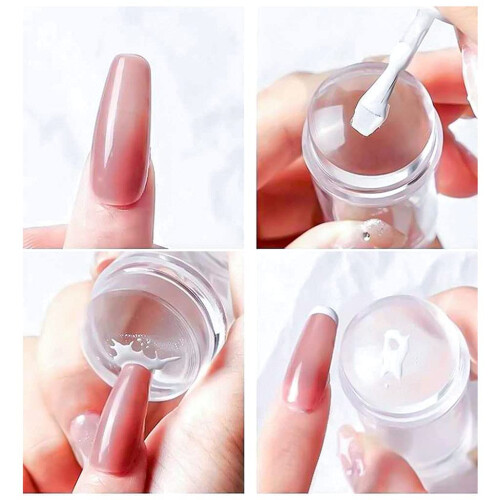 Clear Silicone Nail Stamper with Scraper Set for Precise Nail Art Design Transfer 1