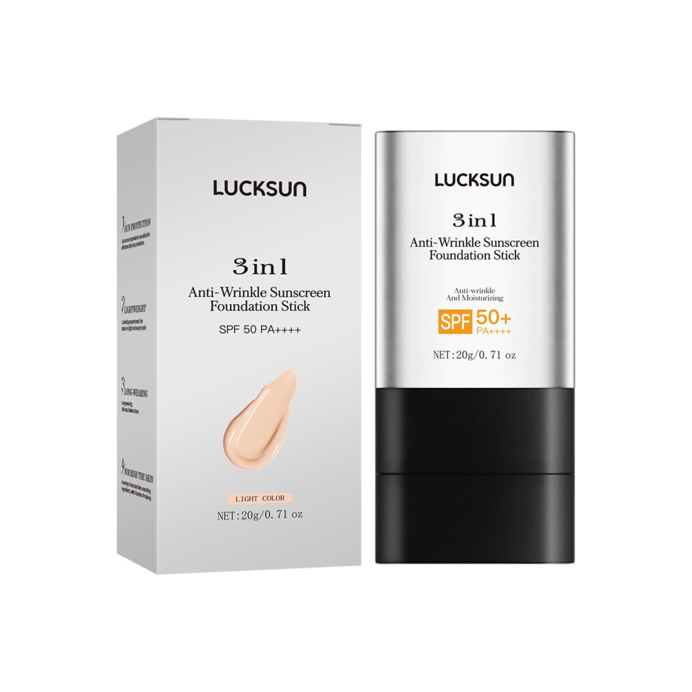 Light 3 In 1 Foundation Concealer Stick, Long Lasting Hydrating Full Coverage Makeup For All Skin Types, 20G