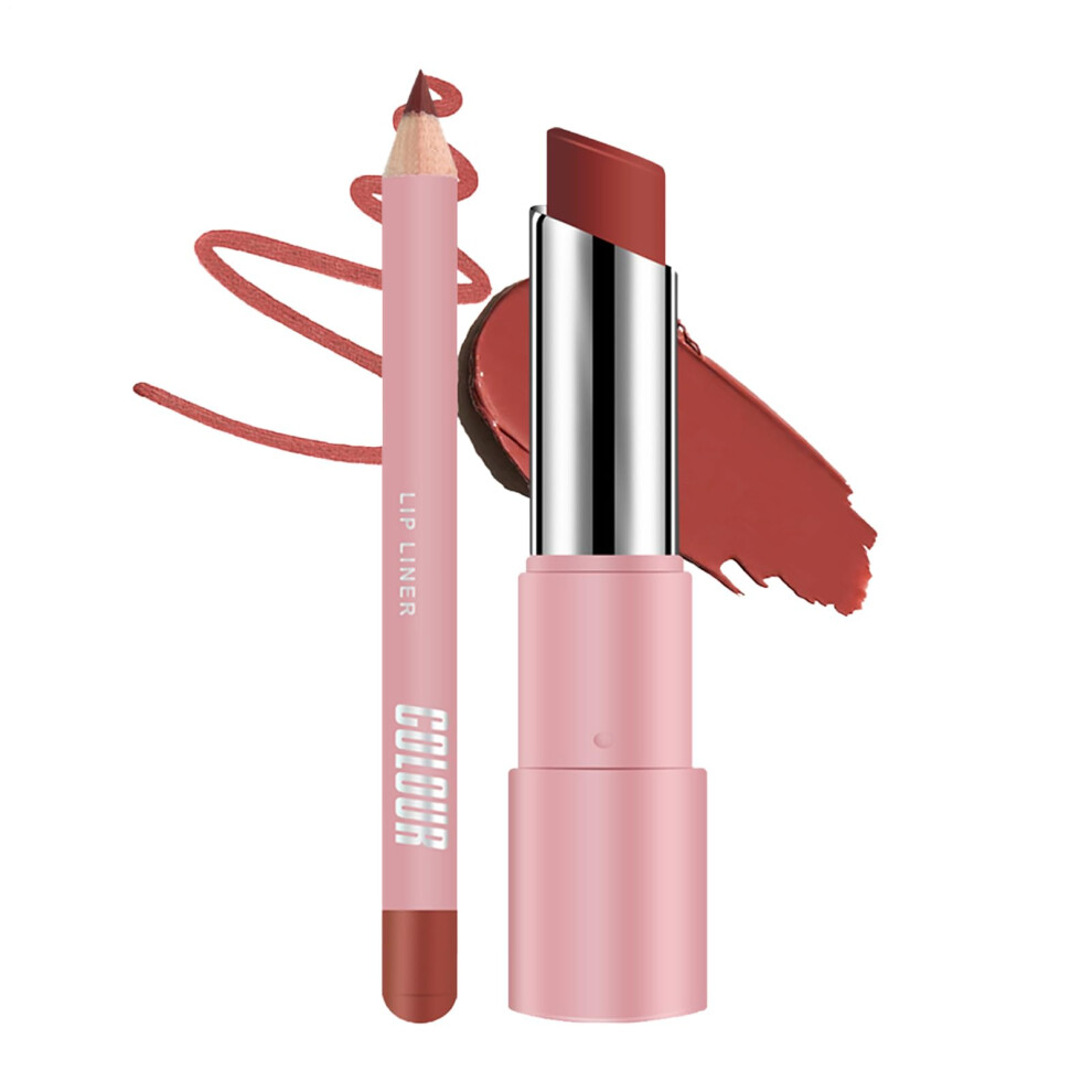 Matte Lipstick with Waterproof Smudgeproof Color and Nonsticky Hydrating Lip Balm for Dry Lips