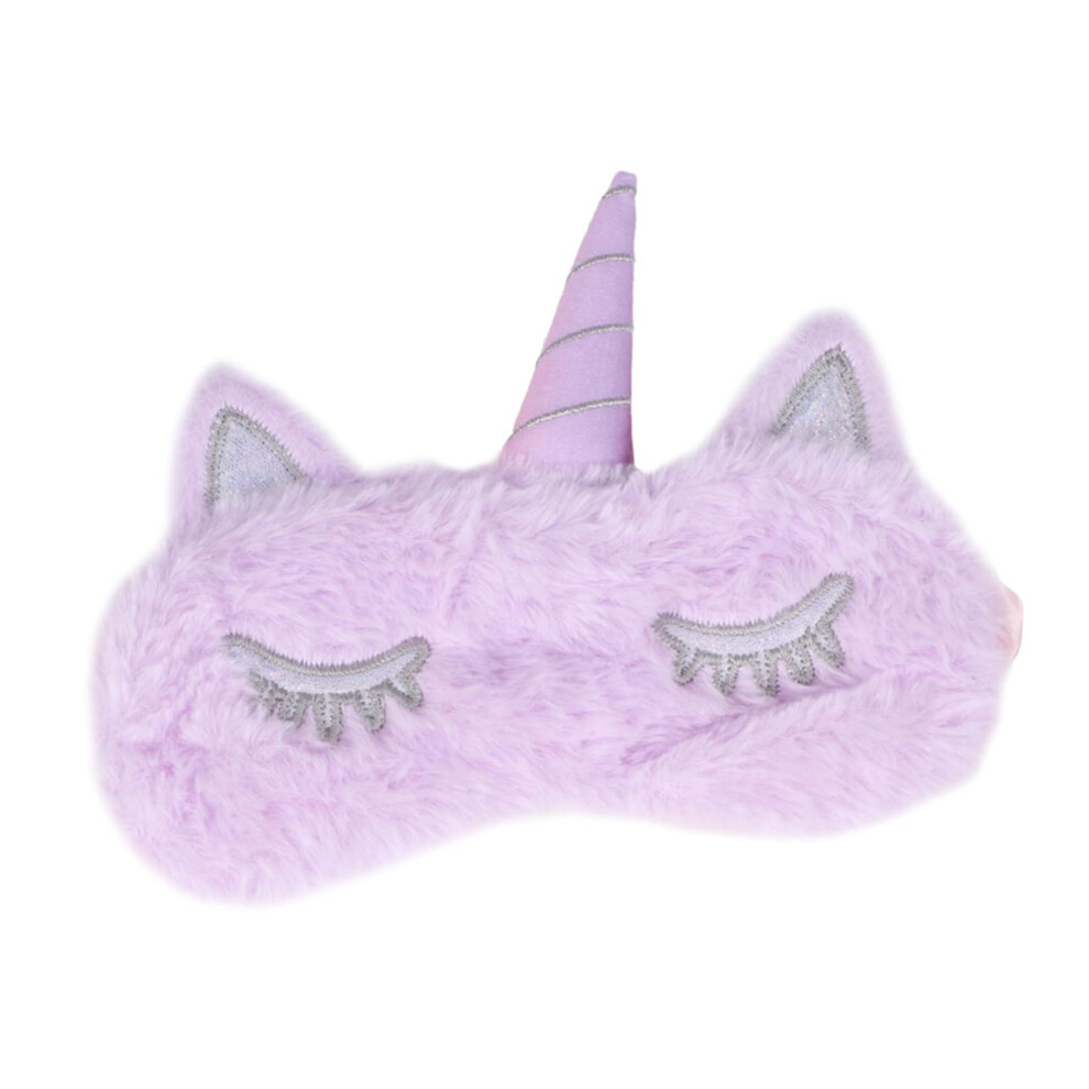 Light/Purple Plush Unicorn Sleep Mask For Women Blocking Eye Cover For Travel Naps