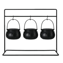 Plastic Halloween-heksenpottenset met roestvrije metalen-3 STUKS