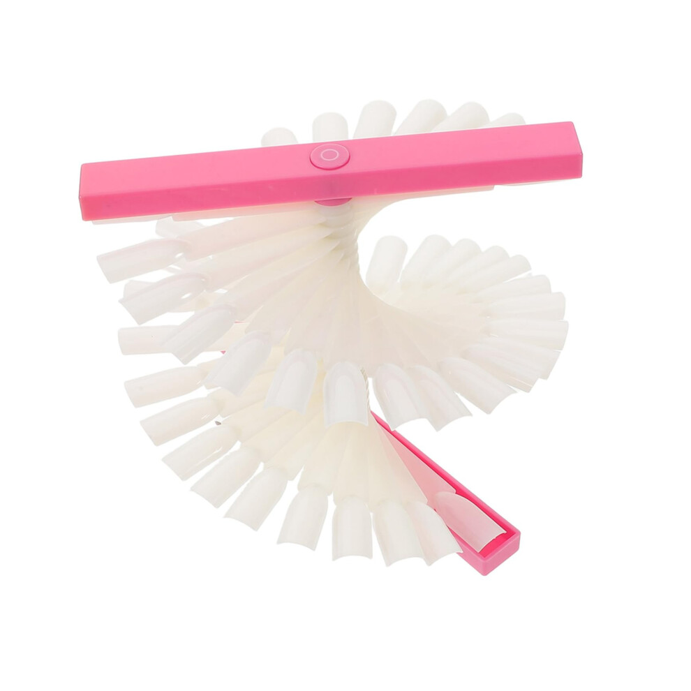 Rotating Nail Color Display Fan for Salons, FanShaped Nail Polish Sample Organizer Board with Tips