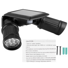 Luminárias de parede LED com baixo consumo de energia, holofotes solares, luminárias solares de jardim ajustáveis, com acionamento automático