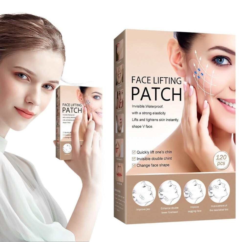 Face Lift Tape 120PCS Invisible Instant VLine Lift for Sagging Skin and Double Chin