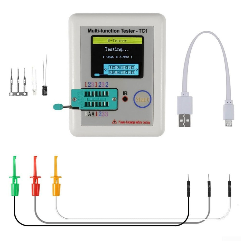 Transistor Tester Color Tft Display With Automatic Calibration, Compatible T7/Tc1, Builtin Liion Battery (T1) 9187378313152