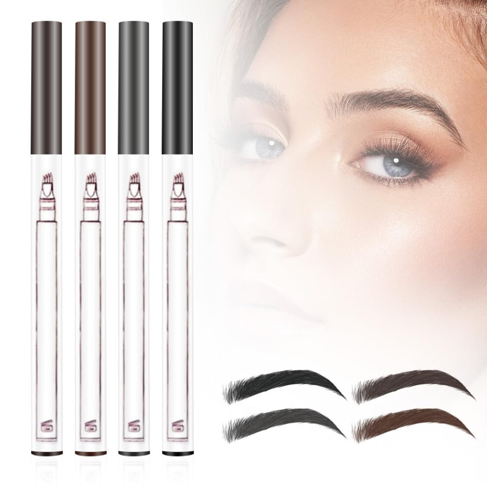 Waterproof Eyebrow Pencil 4Tip Microblading Pen, SmudgeProof Matte Finish, LongLasting 4PCS