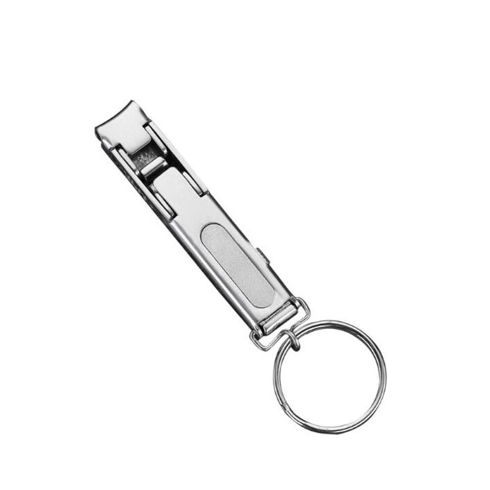 Stainless Steel Nail Clippers with Keychain, Folding Compact Design, BuiltIn Nail File for Travel