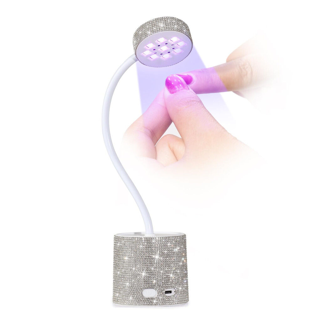 Rechargeable UV LED Nail Lamp with 360 Flexible Gooseneck and Infrared Sensor for Home and Salon