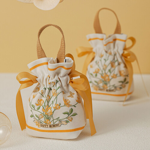 Sacs à bonbons floraux de styles rétro élégants-Style fleur rose 2