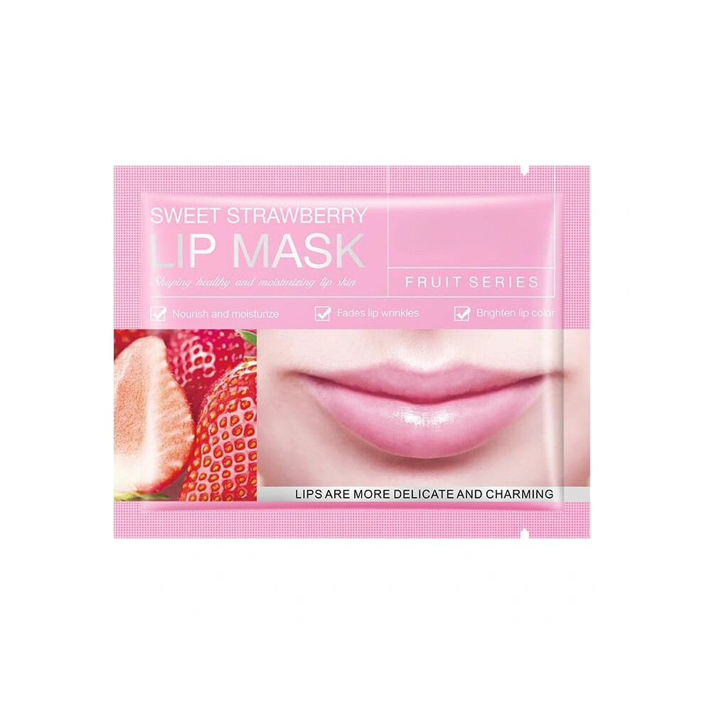 20 PCS Lip Mask with Deep Hydration, Strawberry Overnight Lip Treatment for Dry Chapped Lips