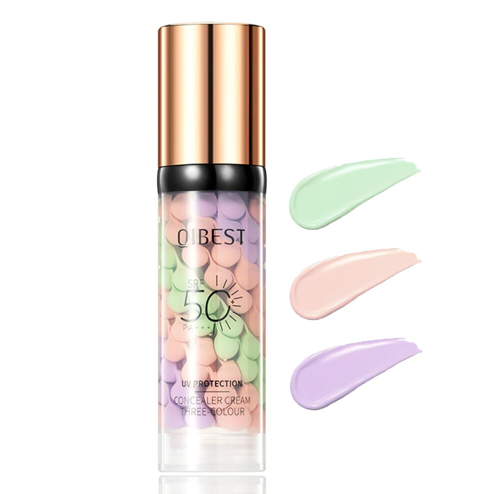 SPF 50 Color Correcting Face Primer 3 in 1 Moisturizing Oil Control Makeup Base for Even Skin Tone