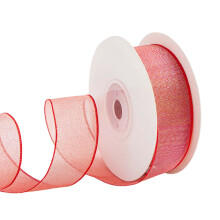 1Inchx11Yd Pure Organza Lint voor Kerst Bruiloft Pure Lint-Rood