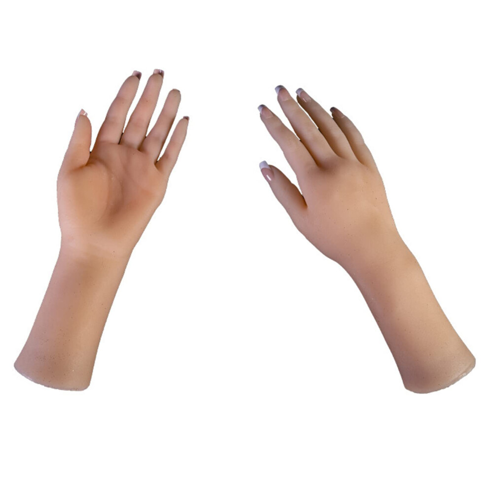 Light Silicone Mannequin Hand Pair With Lifelike Texture And Poseable Joints For Nail Art And Jewelry Display