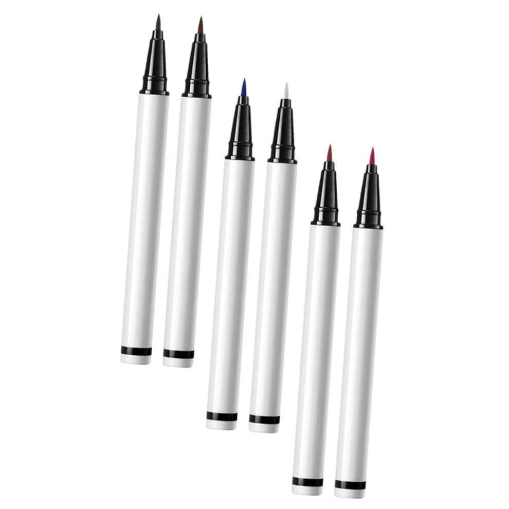 Colored Waterproof Eyeliner Pen Set 6pcs UltraFine LongLasting SmudgeProof Liquid for Beginners