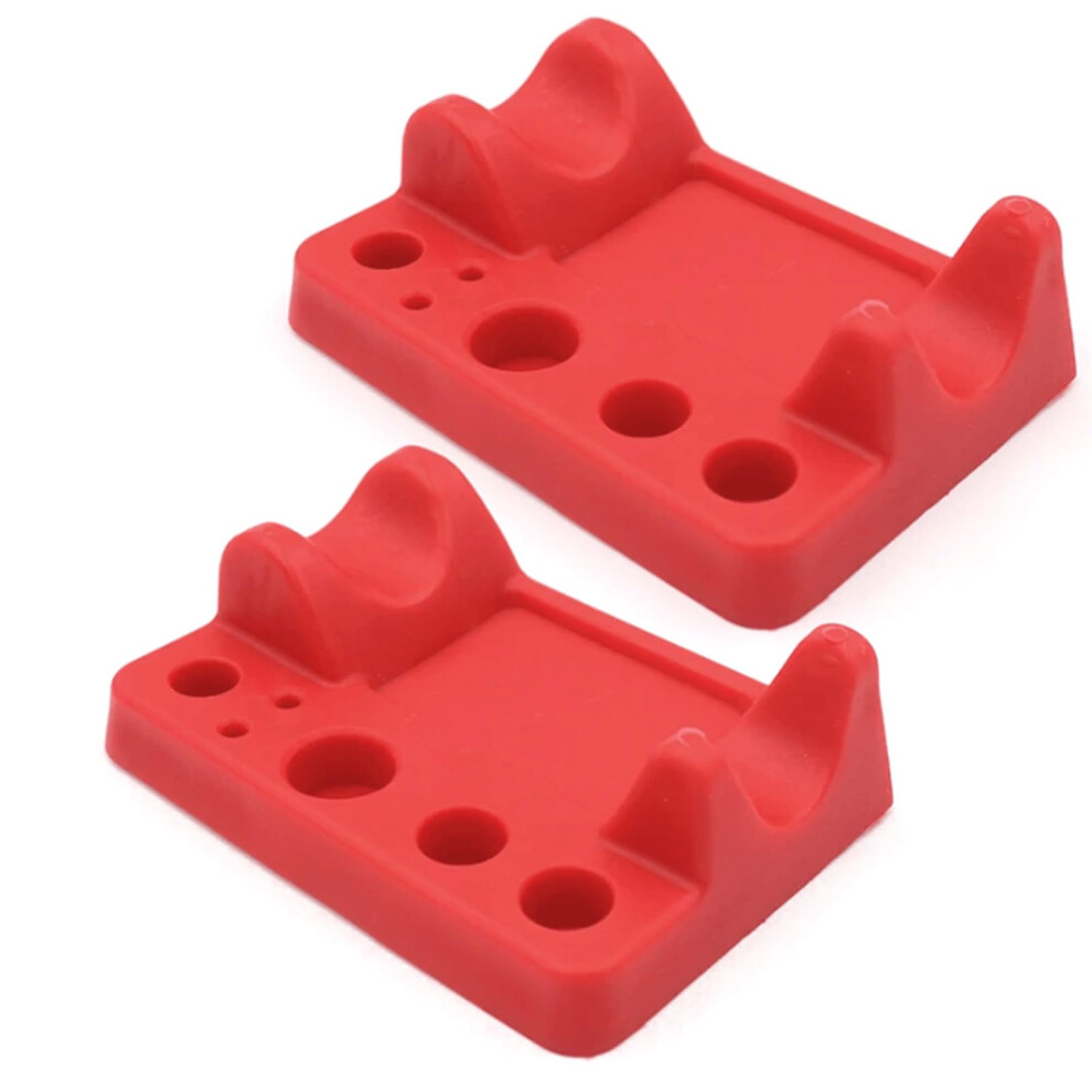 Red Tattoo Pen Holder Stand With Ushape Groove Design, 2 Pack Silicone Rack For Tattoo