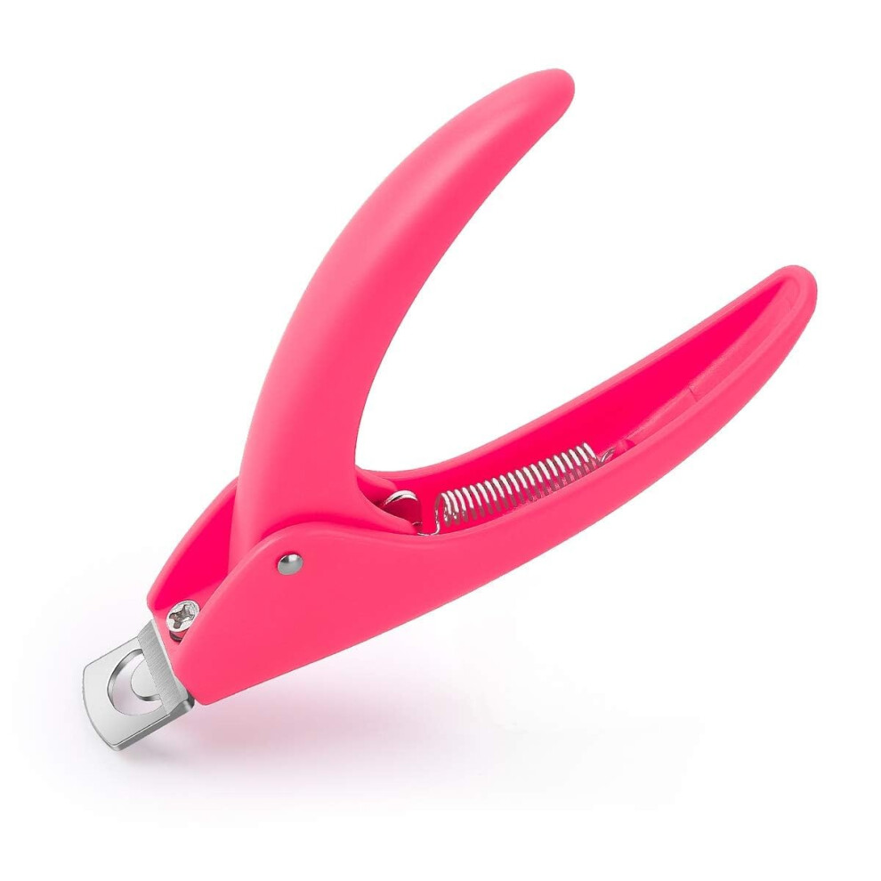 Pink Acrylic Nail Clipper Stainless Steel Trimmer With Sharp Blades For Precise Nail Shaping