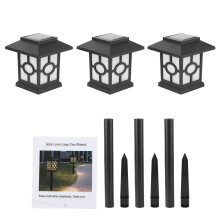 Luminárias solares de jardim, postes de luz solares externos, lâmpadas solares à prova d'água com acendimento automático, luminárias solares