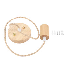 Vintage Style Lighting For Dining Room, Natural Wood Lamp Base Adjustable Brightness Lamp With E27 Socket Type For Home Decor