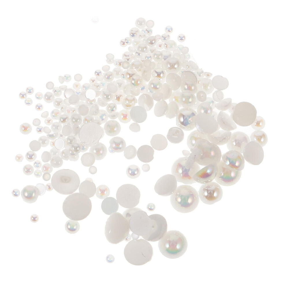 Nail Art Pearls Half Round Charms Flatback Beads for DIY Wedding Manicure Decorations