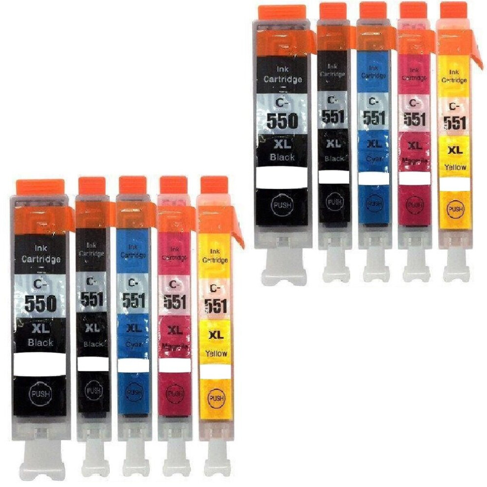 (2 Sets) Compatible Inks Pgi-550 Xl Cli-551 Xl For Ip7250, Ip8750, Ix6850, Mg5450, Mg5550, Mg5650, Mg6350, Mg6450, Mg6650, Mg7150, Mg7550, Mx725 5056210500415