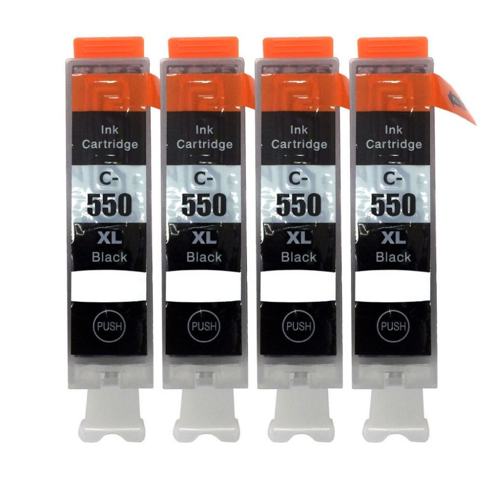 (4 ) Compatible Inks Pgi-550 Xl Cli-551 Xl For Ip7250, Ip8750, Ix6850, Mg5450, Mg5550, Mg5650, Mg6350, Mg6450, Mg6650, Mg7150, Mg7550, Mx725 Black 5056210500392