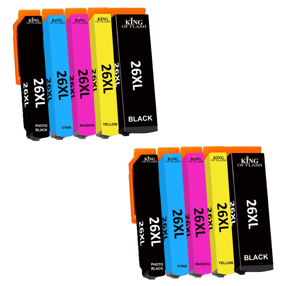 (2 Sets) Replacement For Epson 26 26XL Ink Cartridges For Xp-620 Xp-520 Xp-610 Xp-605 Xp-510 Xp-800 Xp-600 Xp-615 Xp-700 Xp-710 Xp-720 Xp-810 Xp-820 Cyan/Magenta/Yellow 5055335152226