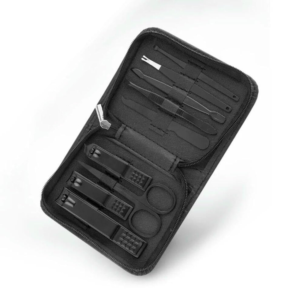 Nail Clipper Set 9Piece Stainless Steel Manicure Kit with Precise Trimming and Travel Case