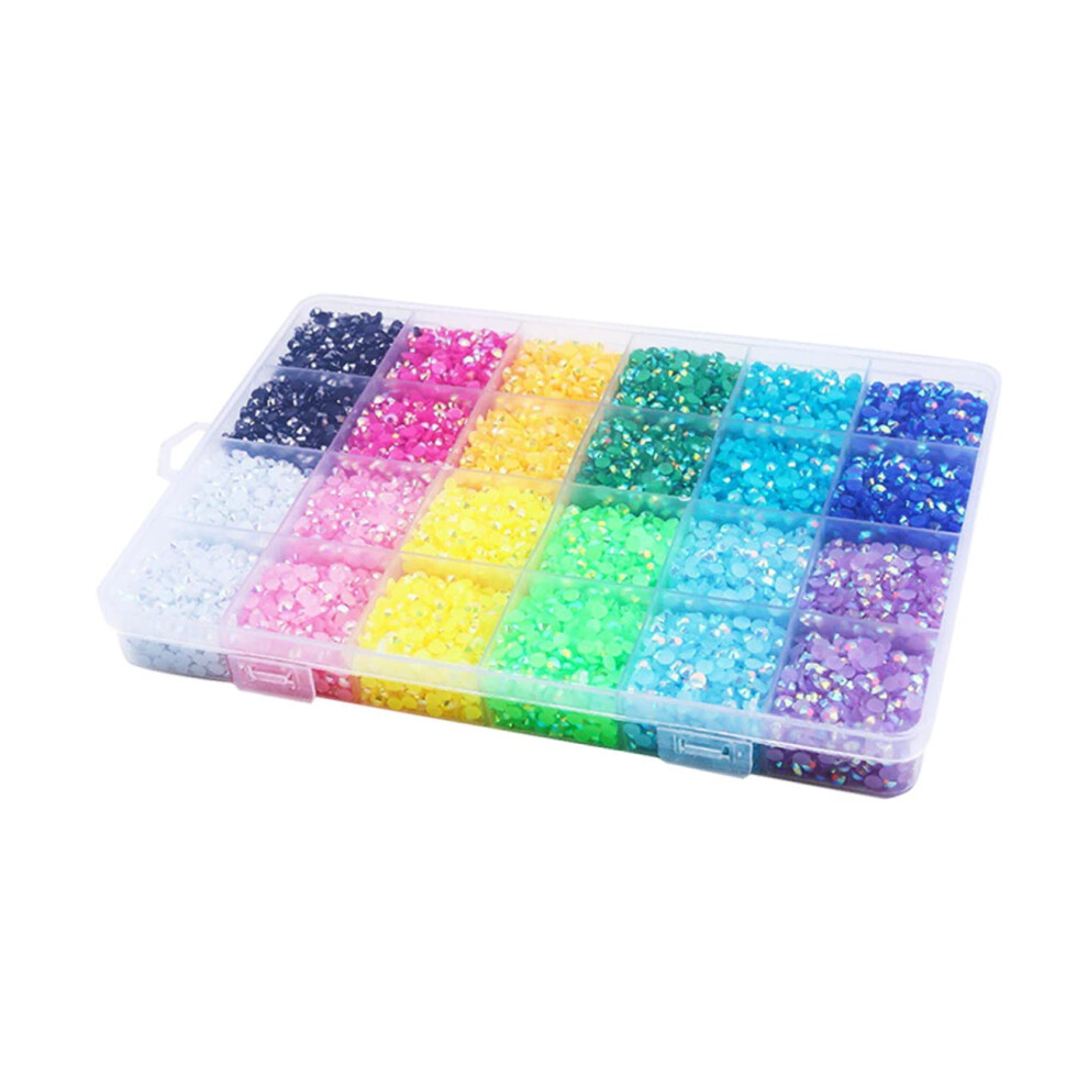 Nail Art Rhinestones Kit with Sparkling Colorful Flatback Gems for DIY Manicure Home and Salon