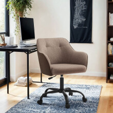 Office Chair, Swivel Chair, Desk Chair, Makeup Vanity Chair, Adjustable Height, Armrests, 110 kg Load Capacity
