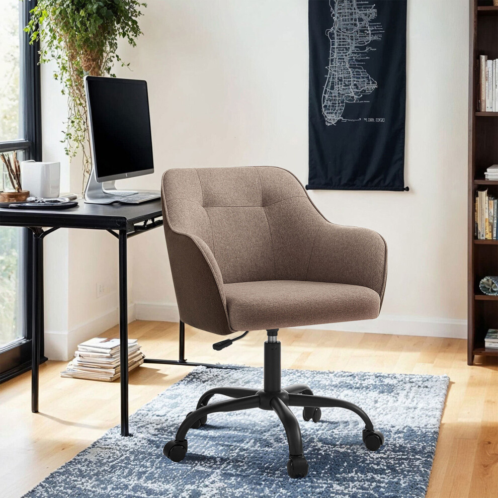Songmics Office Chair, Swivel Chair, Desk Chair, Makeup Vanity Chair, Adjustable Height, Armrests, 110 Kg Load Capacity