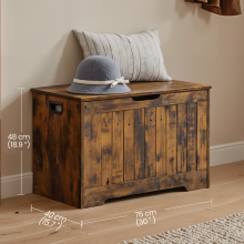 Storage Chest, Entryway Shoe Storage Bench with 2 Safety Hinges, Farmhouse Style