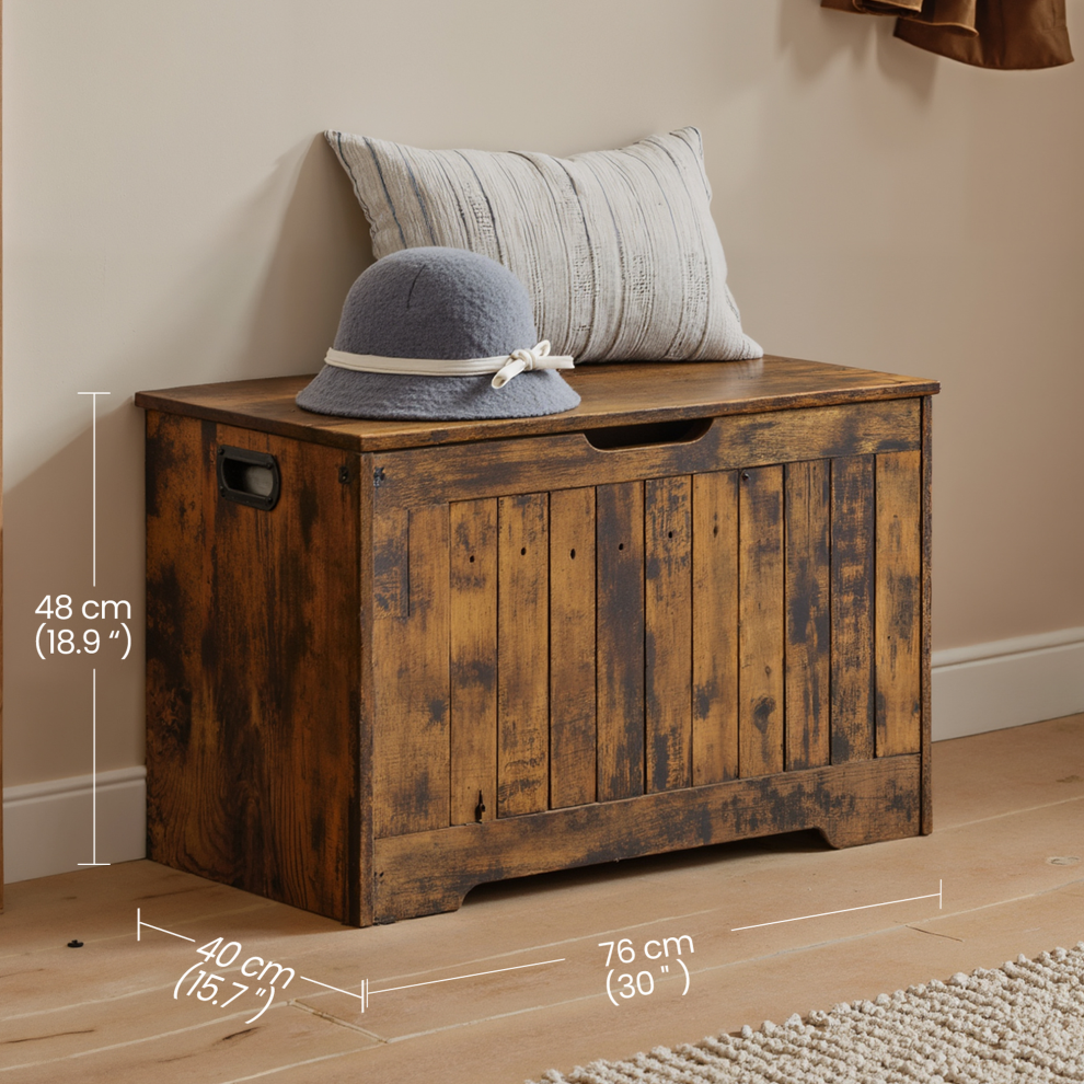 Vasagle Storage Chest, Entryway Shoe Storage Bench With 2 Safety Hinges, Farmhouse Style