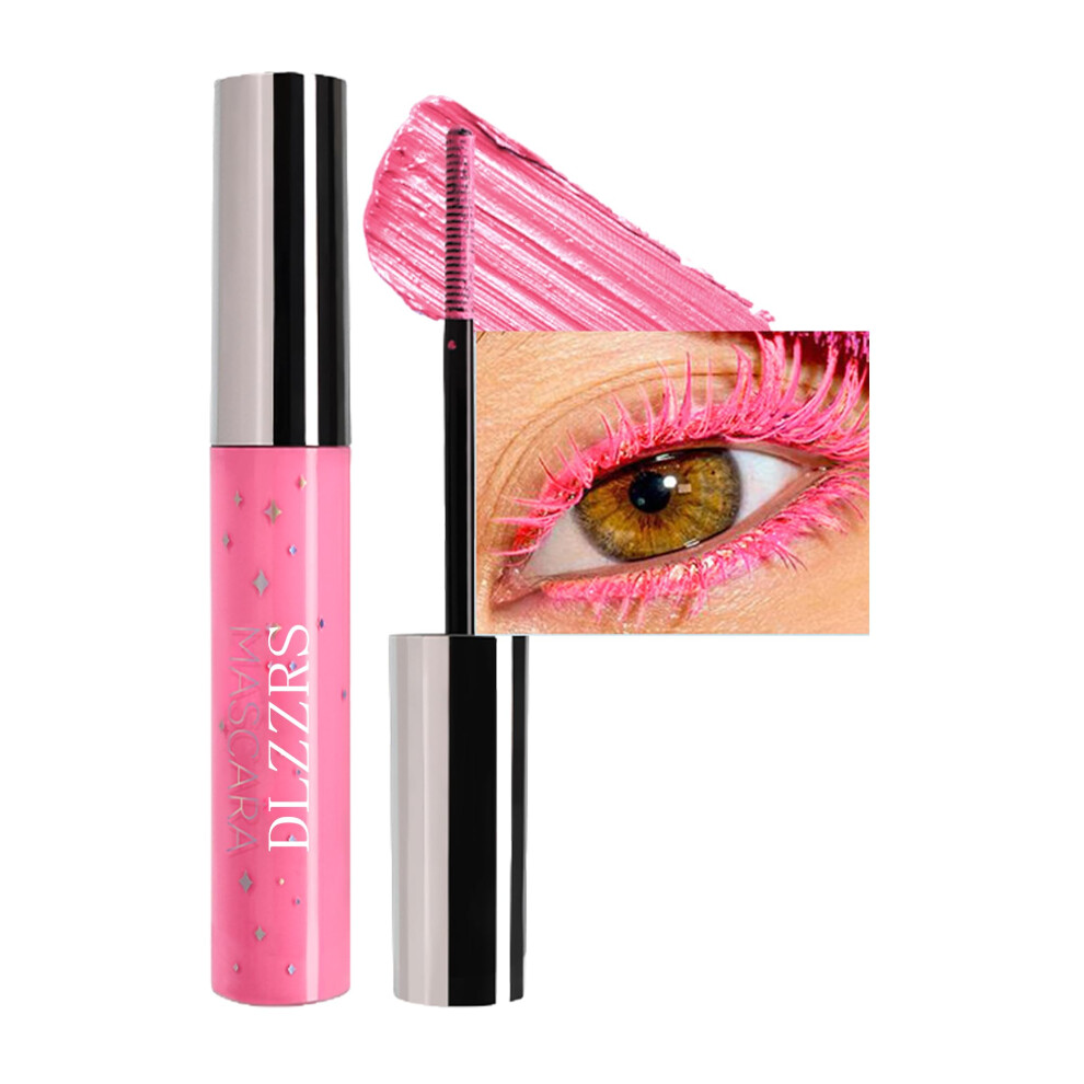 Pink Glitter Mascara Waterproof Volumizing 3D Lash Effect Smudgeproof Longlasting #04