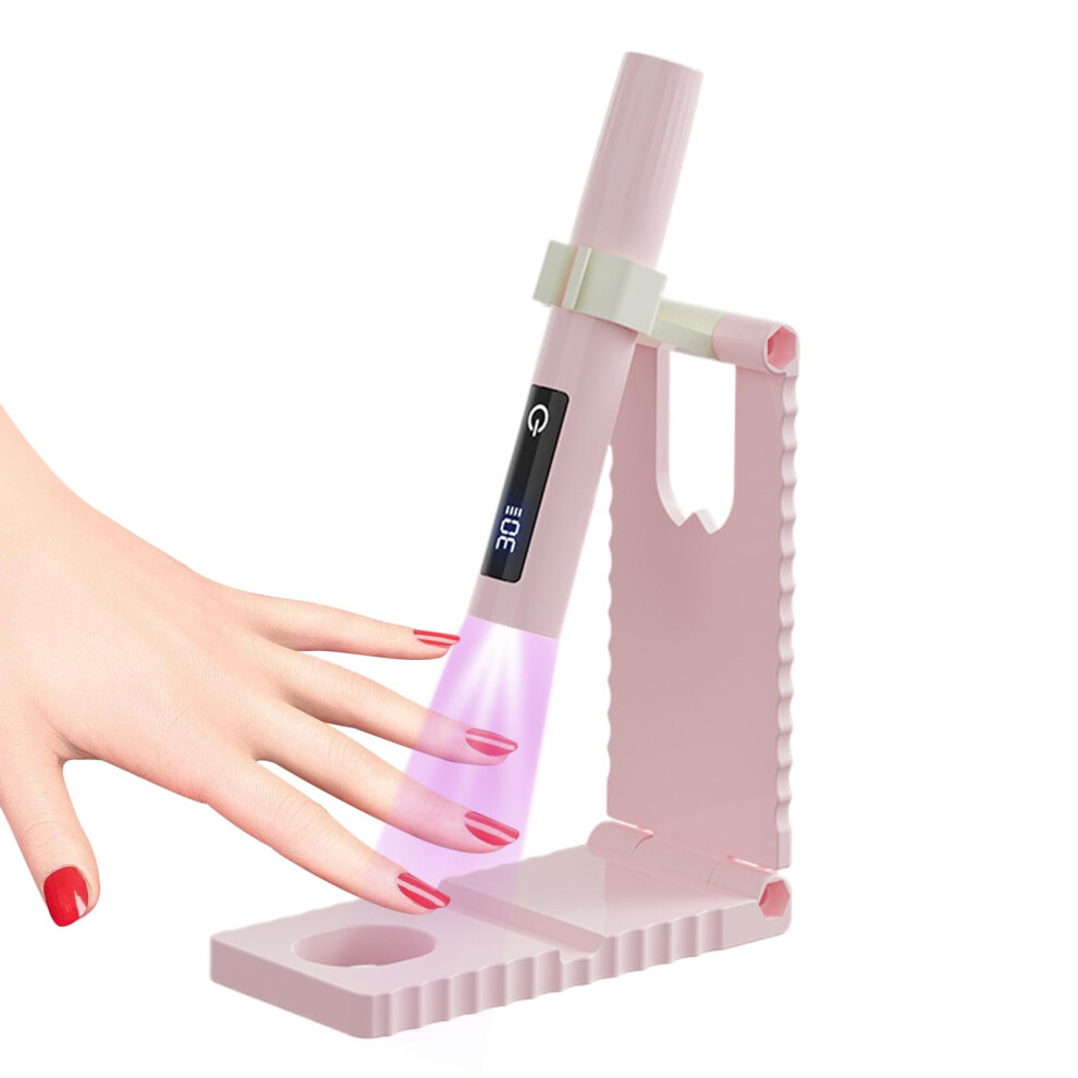 UV Nail Lamp Gel Nail Dryer USB Rechargeable with Dual Timer LCD for Manicure and Pedicure