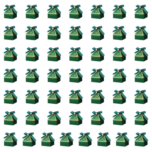 50Pieces Practical Hexagonal Candy Boxes Elegant-Green