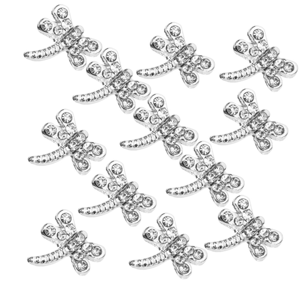 20pcs Alloy Rhinestone Nail Art Charms Dragonfly and Fruit 3D Bling Decorations for Acrylic Nails