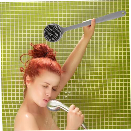 Long Handle Silicone Back Scrubber for Shower Deep Exfoliating Body Brush with Comfortable Grip 1
