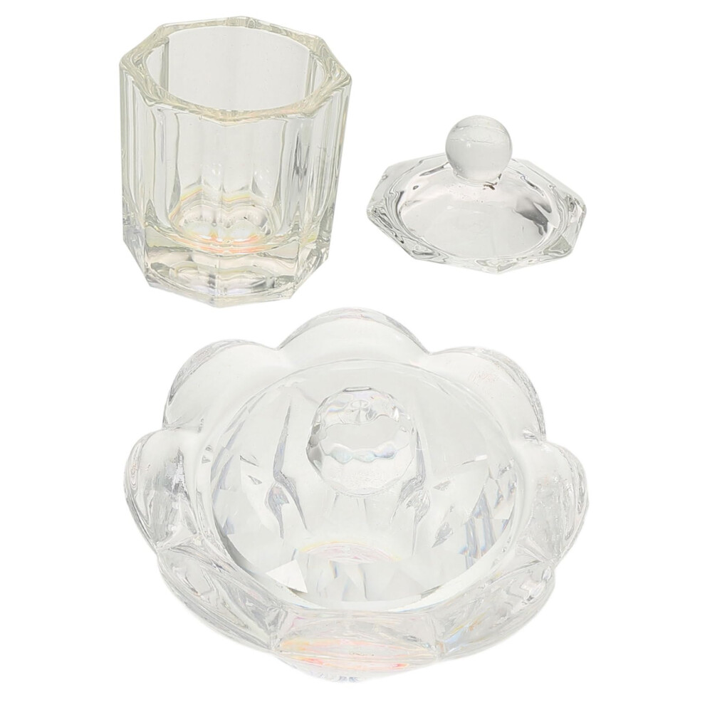 Durable Glass Nail Brush Cleaning Cup with SpillResistant Base for Salon and Home Manicure