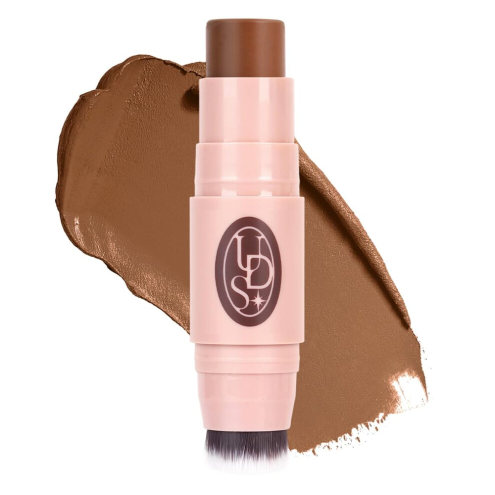 Cream Blush Stick Mocha With BuiltâIn Brush, 3ÂInâ1 Waterproof Longwear Makeup For Cheeks And Lips
