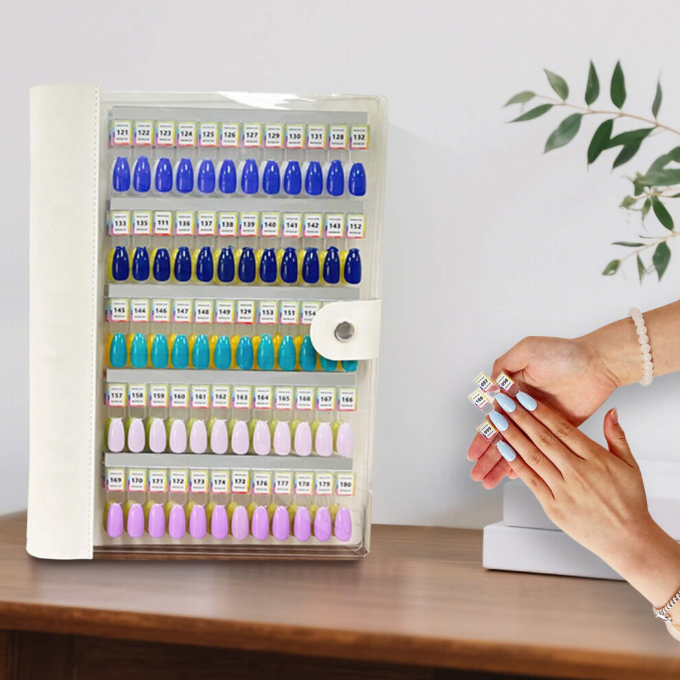 Magnetic Nail Swatch Book 240 Tips with Magnetic Tip Handles and Secure Closure for Salon Use
