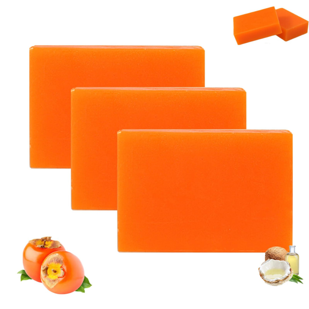Orange Persimmon Soap Set, Natural Handmade Cleansing Bar For Body Odor, Deep Hydration For All Skin Types