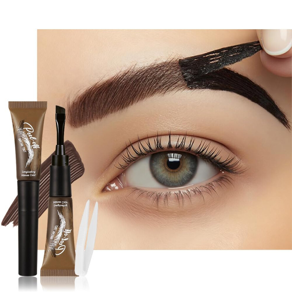 Taupe Peel Off Eyebrow Tint Gel Tattoo, Long Lasting Waterproof Smudge Proof, Beginner Friendly