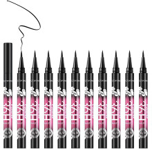 12 Pack Waterproof Black Liquid Eyeliner Pens, Long Lasting Smudge Proof with Precise Soft Nib