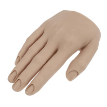 Practice Hand for Nail Art with Realistic Shape, Reusable Silicone Manicure Training Hand Model