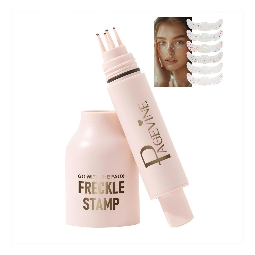 Waterproof Freckle Pen with Realistic 5Point Stamp for Quick Natural Sunkissed Makeup