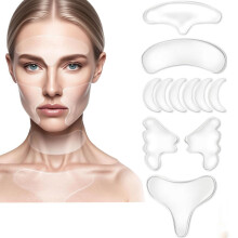 11Pcs Anti Wrinkle Patches Set with Reusable Silicone for Overnight Smile Lines and Neck Treatment