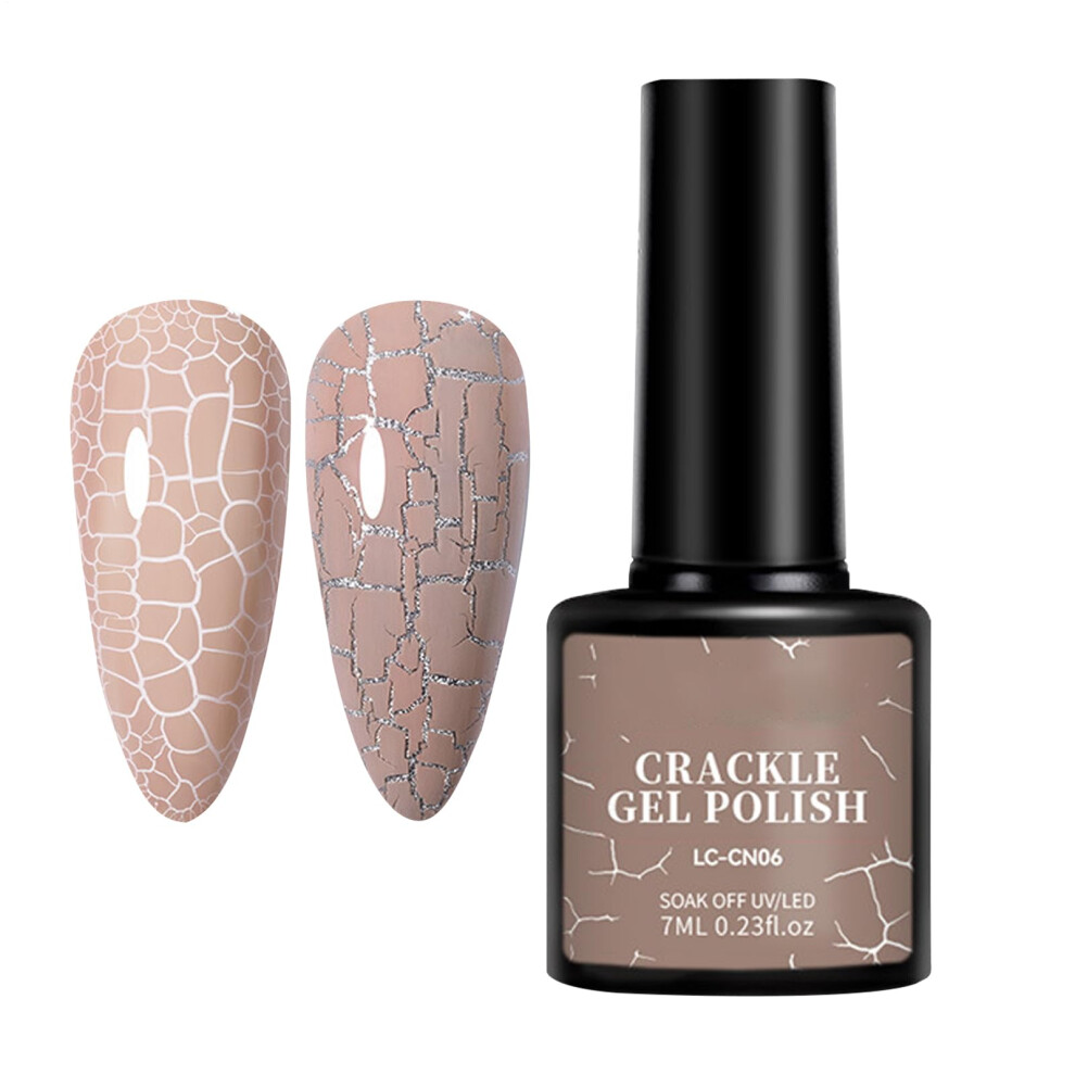 Crackle Gel Nail Polish 7ml Long Lasting Glossy Crackle Effect for Acrylic and Gel Extensions