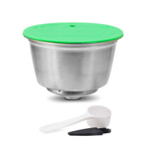 Újrafelhasználható kávékapszula Dolce Gusto kávéfőzőhöz, rozsdamentes acélból, újratölthető, környezetbarát, préselt porral