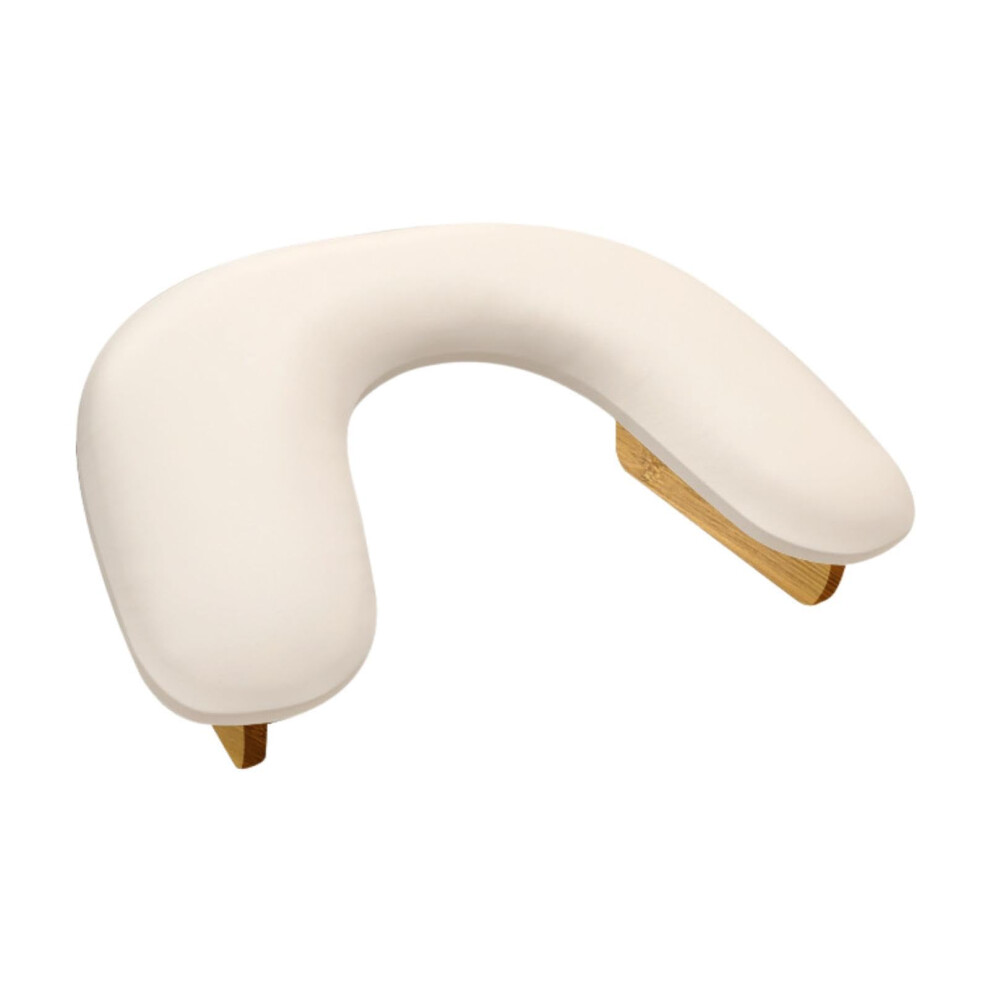 White Nail Arm Rest With Ergonomic Cushion And Stable Wooden Base For Salon And Home Acrylic Nails
