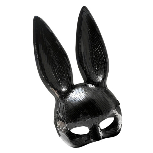 Festival Rabbit Face Mask with Elastic Headgears-Black